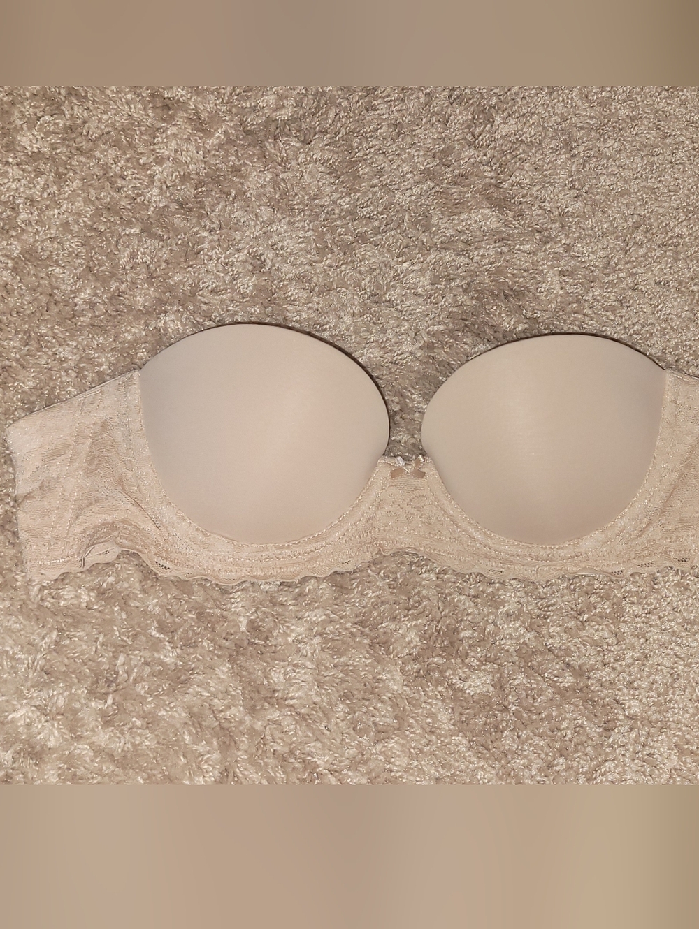 Aerie Nude Lace Strapless Bra